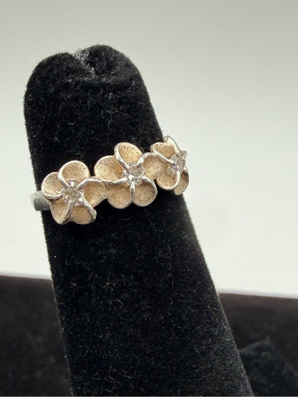 Hawaiian 925K Sterling Silver Triple Plumeria Flower Adjustable Toe Ring
